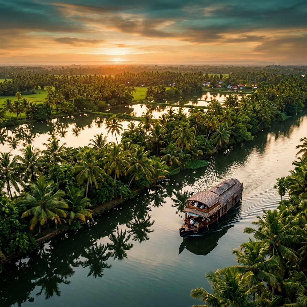Drone Shot Kerala Backwaters